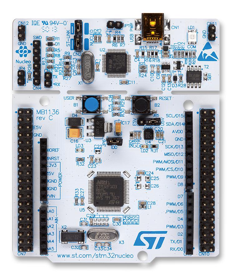 STMICROELECTRONICS NUCLEO-F401RE Development Board, STM32F401RET6 ARM MCU, On Board Debugger, Arduino Uno Compatible