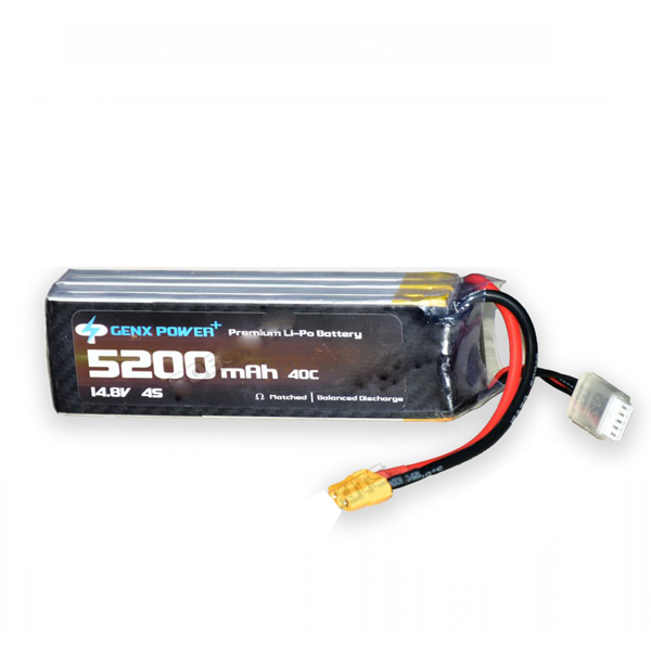 14.8V 4S 5200mAh 40C/80C Premium GenX Lipo (Lithium Polymer) Battery