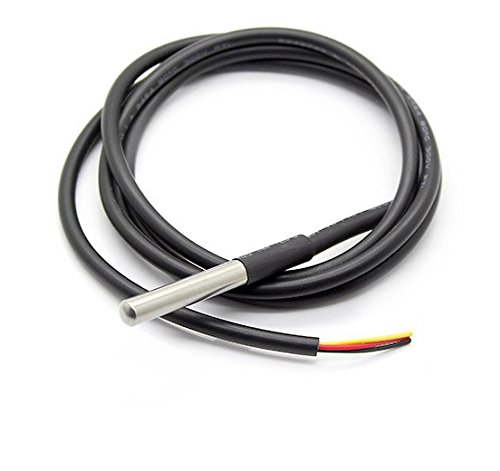 DS18B20 Water Proof Temperature Probe – Black (1m) 